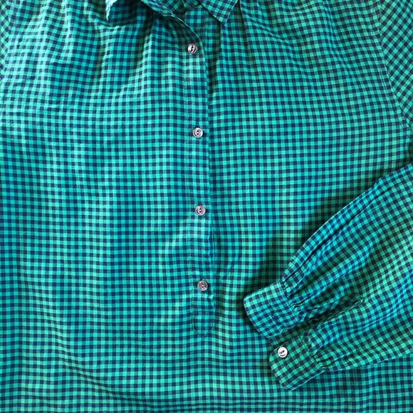J.Crew checked popover blouse - Picture 3 of 4